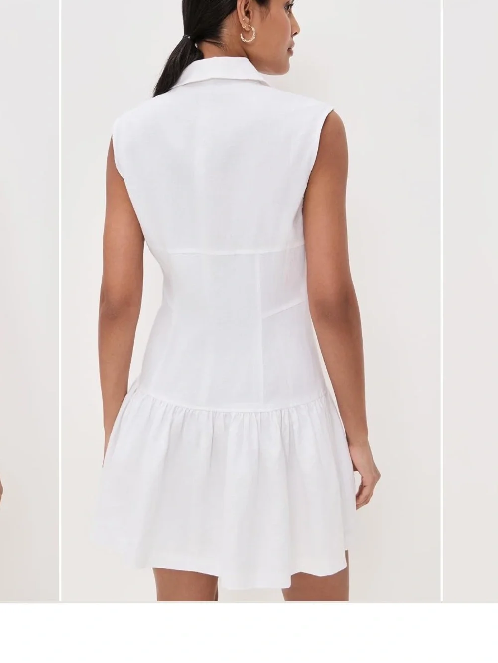 FRAME White Sleeveless Button-Front Linen Dress - Small